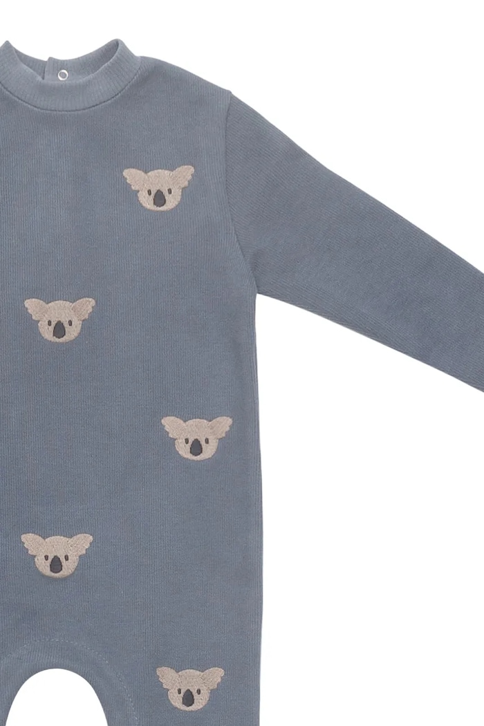 Donsje salopetă din bumbac pentru bebeluși Phlyn Onesie Koalas albastru 3039201