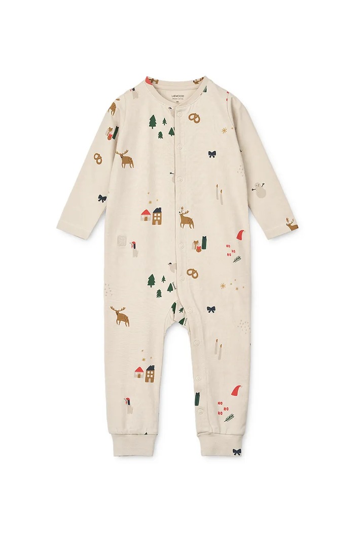 Liewood completo pagliacetti Birk Printed Pyjamas Jumpsuit LW20360.9BYA beige AW25