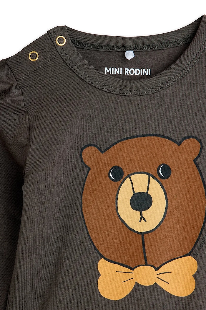Băieți Mini Rodini body bebe Bear 25740108 gri
