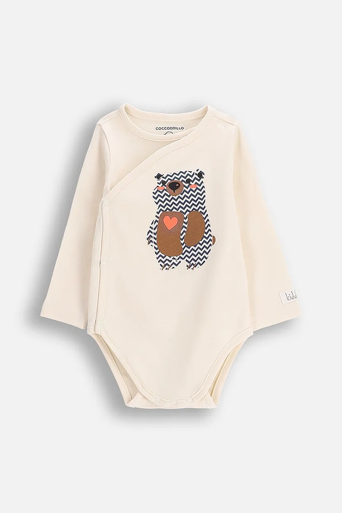 Coccodrillo body di cotone neonato/a Planet friendly beige ZC5112602FBN