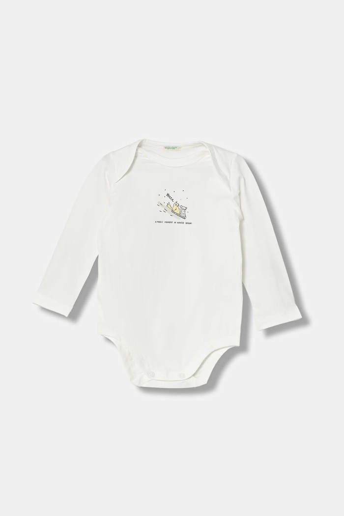 Băieți United Colors of Benetton body bebe 2-pack 3DKAAB00U.W.Seasonal alb