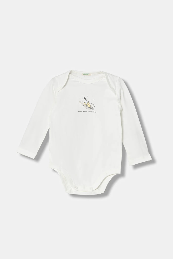Băieți United Colors of Benetton body bebe 2-pack 3DKAAB00U.W.Seasonal alb