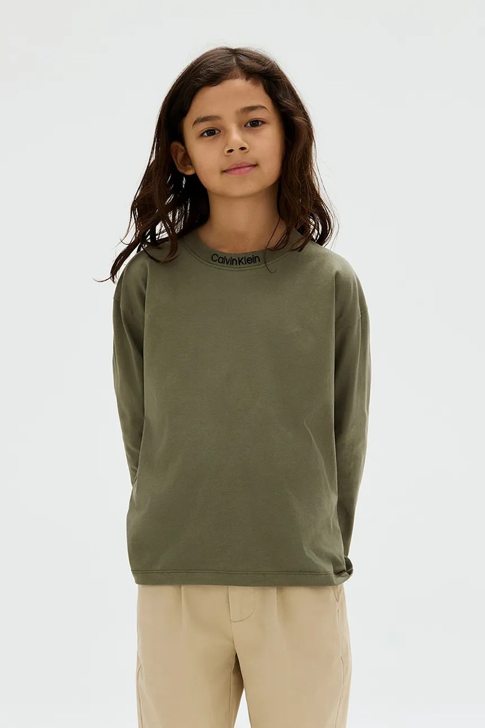 Pamučna majica dugih rukava Calvin Klein Jeans pamuk zelena IB0IB02354.9BYA