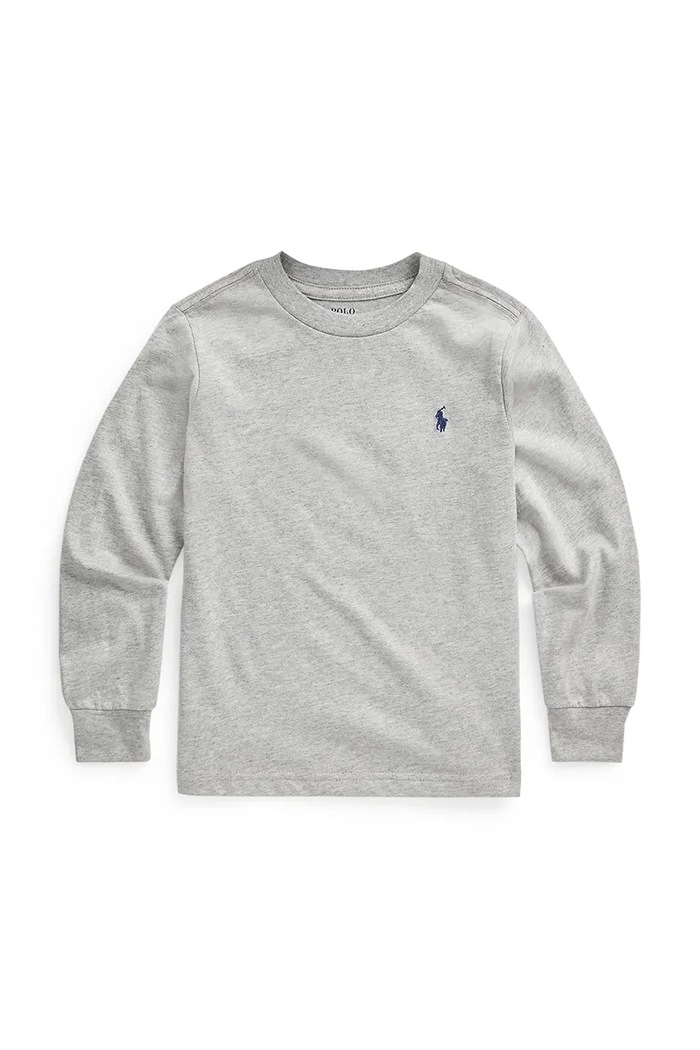 Polo Ralph Lauren longsleeve bawełniany dziecięcy okrągły szary 322843804005