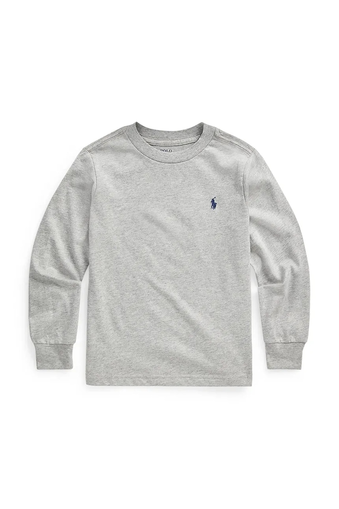 Polo Ralph Lauren longsleeve bawełniany dziecięcy okrągły szary 322843804005