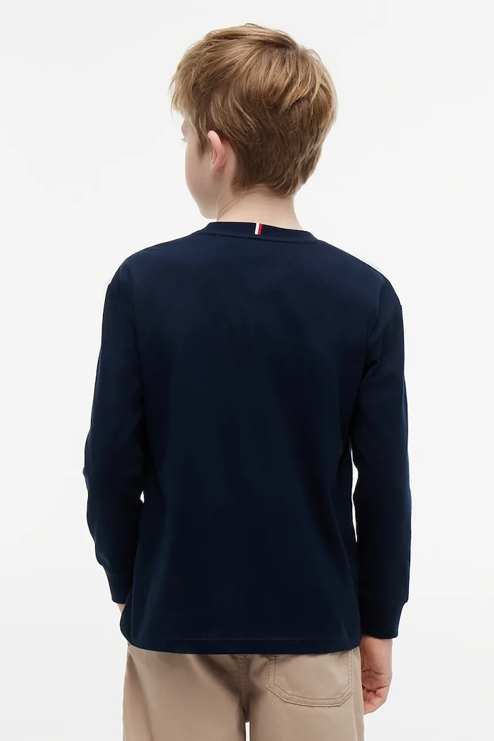 Chlapec Tričko s dlhým rukávom Tommy Hilfiger KB0KB09846.128.176.9BYA tmavomodrá