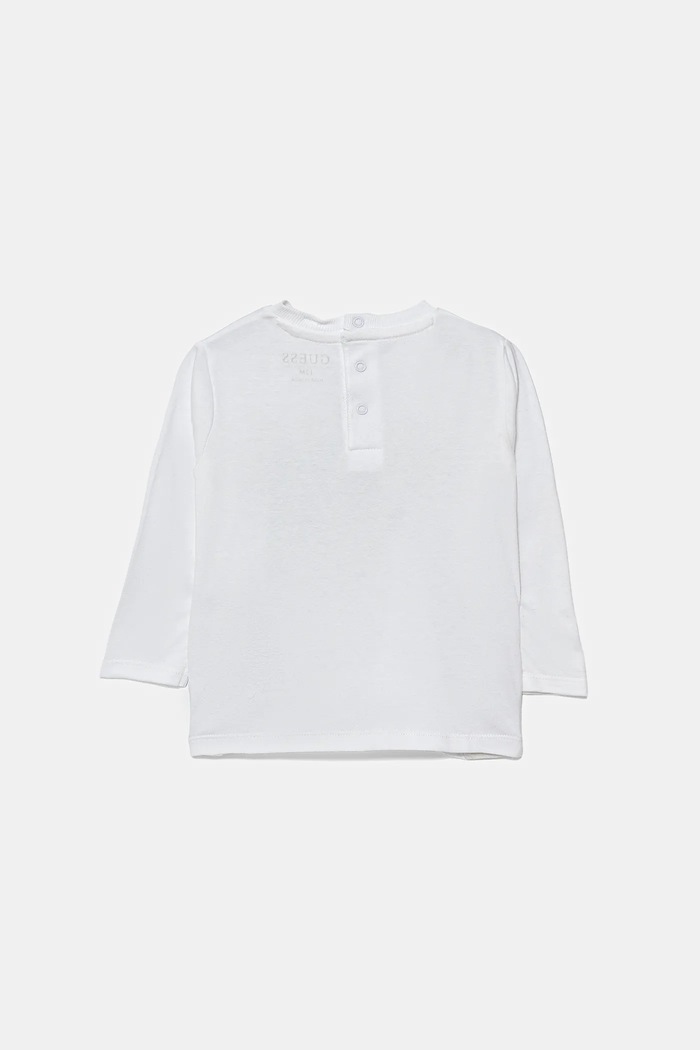 Guess longsleeve bawełniany niemowlęcy I5YI01.K8HM4.9BYA biały AW25