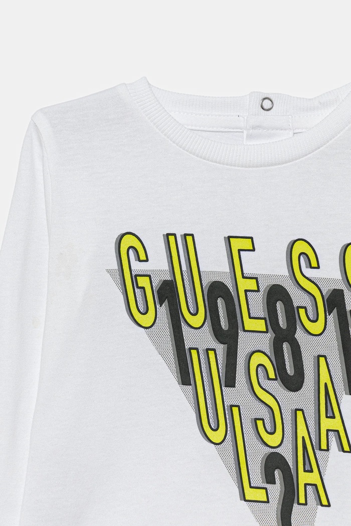 Chłopiec Guess longsleeve bawełniany niemowlęcy I5YI01.K8HM4.9BYA biały