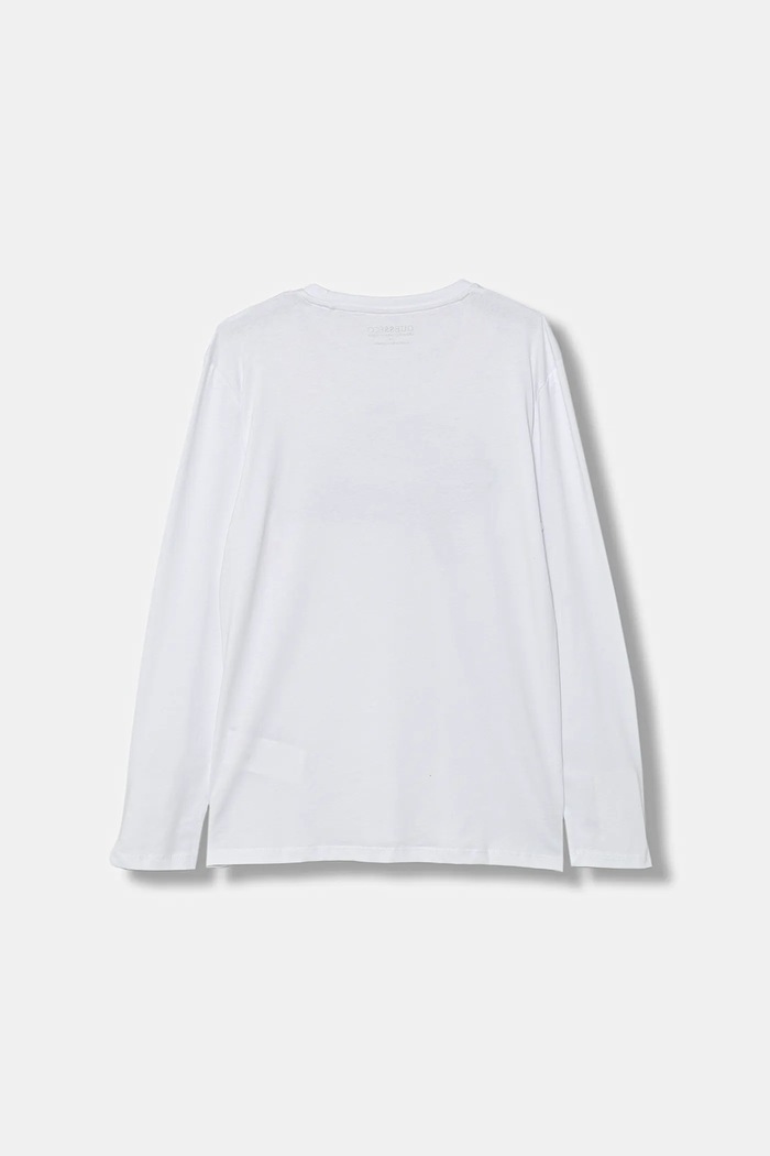 Guess longsleeve bawełniany dziecięcy L5YI14.K8HM4.9BYA biały AW25