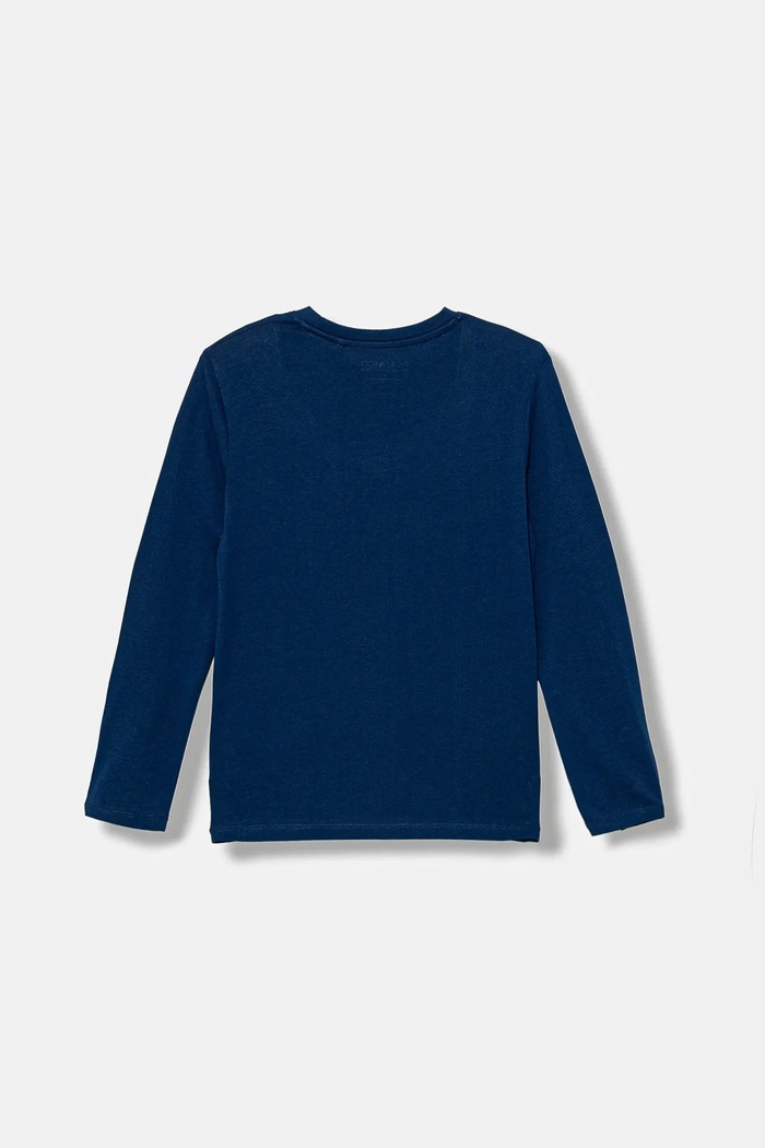 Guess longsleeve bawełniany dziecięcy L5YI14.K8HM4.9BYA niebieski AW25