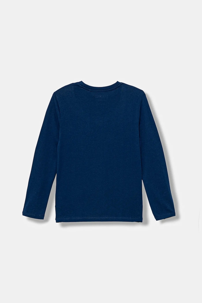 Guess longsleeve bawełniany dziecięcy L5YI14.K8HM4.9BYA niebieski AW25