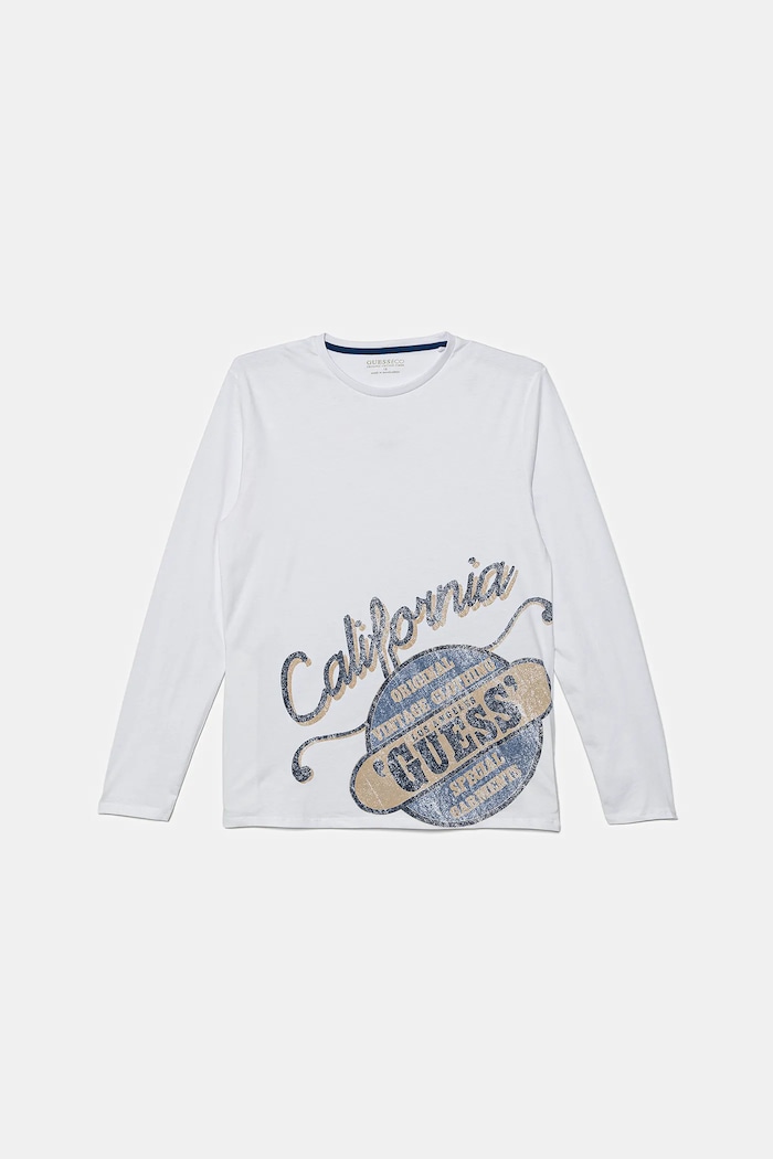 Guess Longsleeve bawełniany dziecięcy biały L5YI26.K8HM4.9BYA