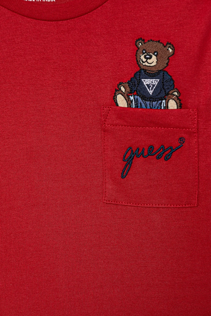 CHLAPEC Dětské tričko s dlouhým rukávem Guess N4BI06.I3Z14.9BYA červená