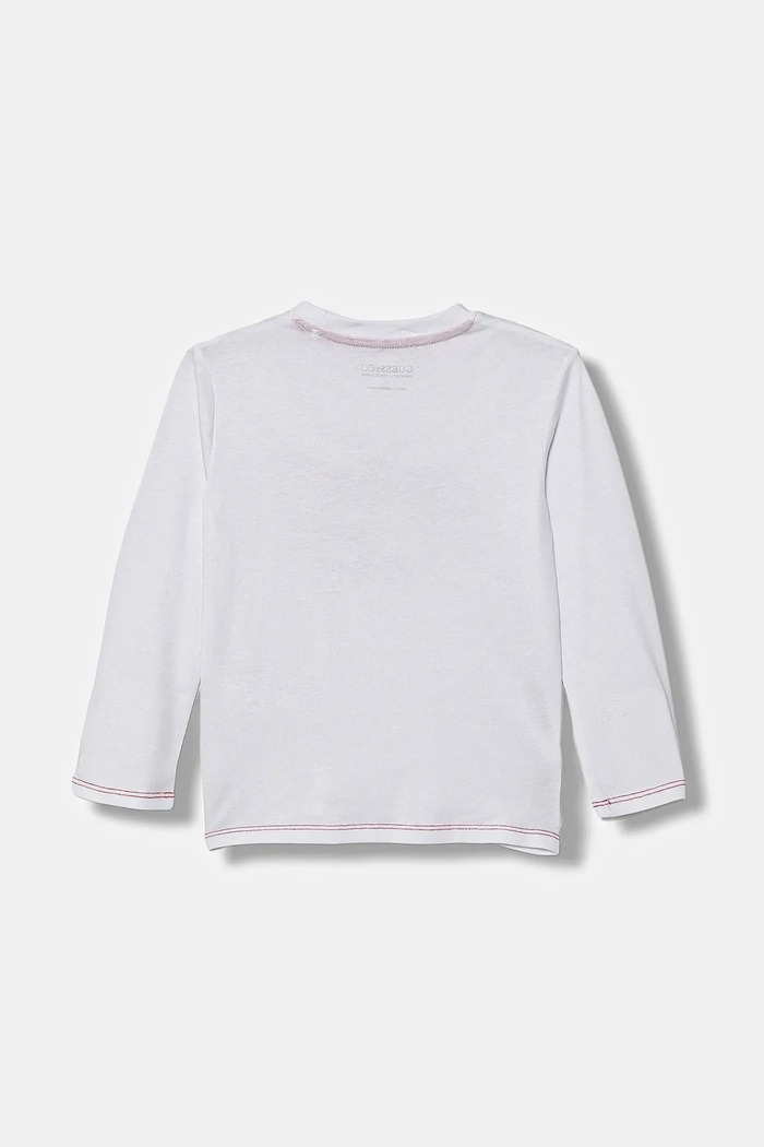 Dječja pamučna majica dugih rukava Guess N5YI15.K8HM4.9BYA bijela AW25