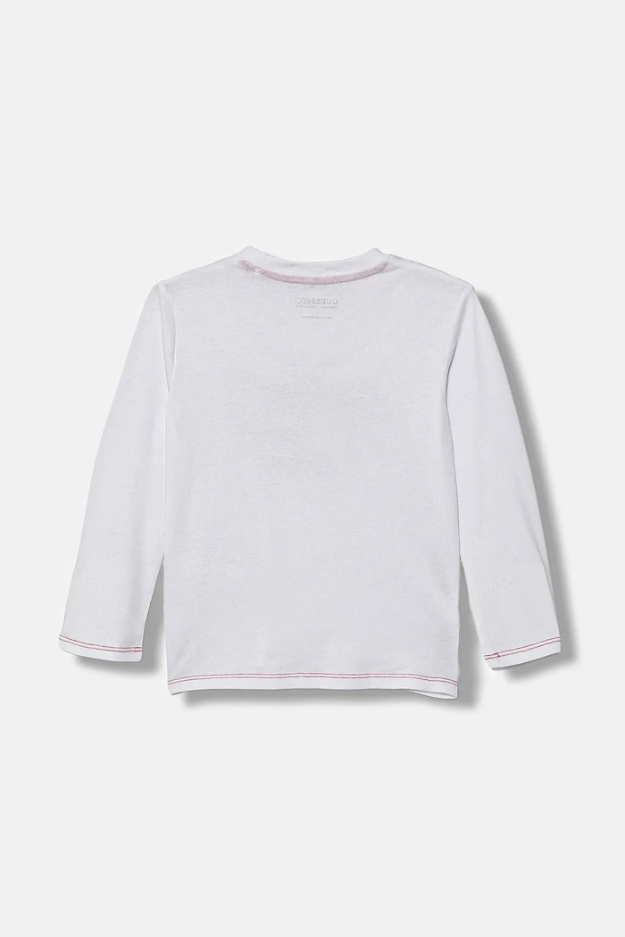 Dječja pamučna majica dugih rukava Guess N5YI15.K8HM4.9BYA bijela AW25