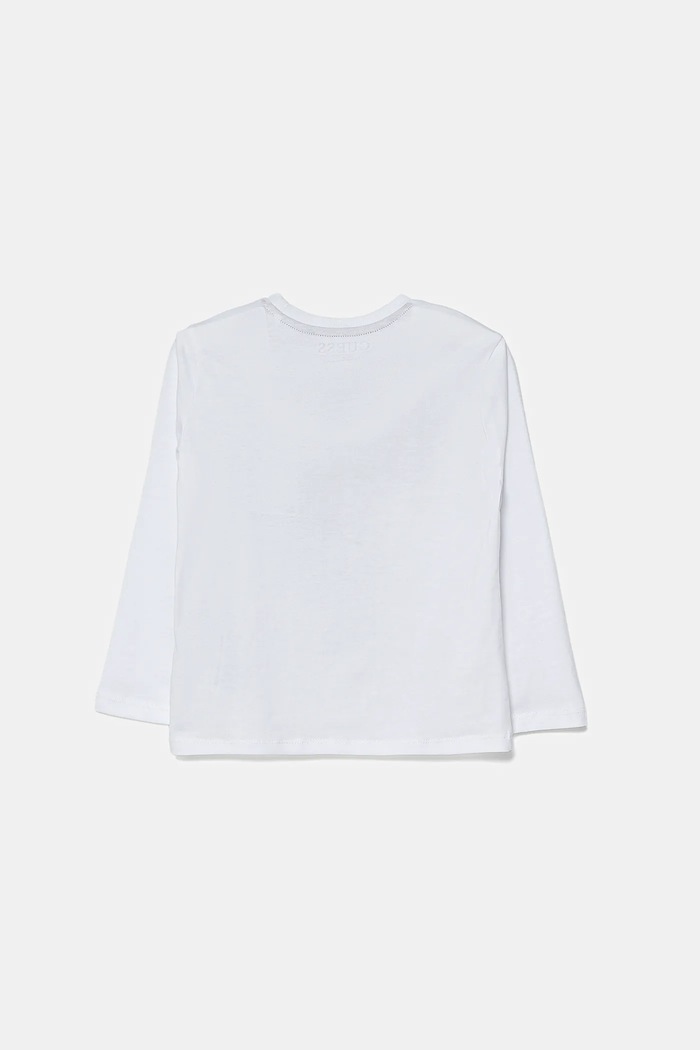 Guess longsleeve bawełniany dziecięcy N5YI23.K8HM4.9BYA biały AW25