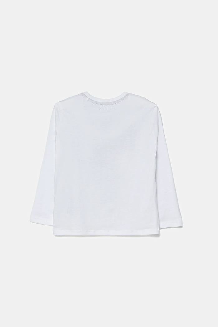 Guess longsleeve bawełniany dziecięcy N5YI23.K8HM4.9BYA biały AW25