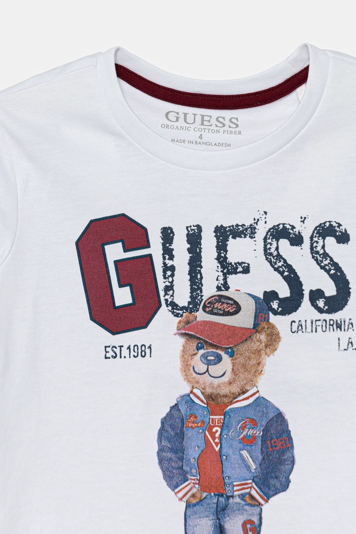 Chłopiec Guess longsleeve bawełniany dziecięcy N5YI23.K8HM4.9BYA biały