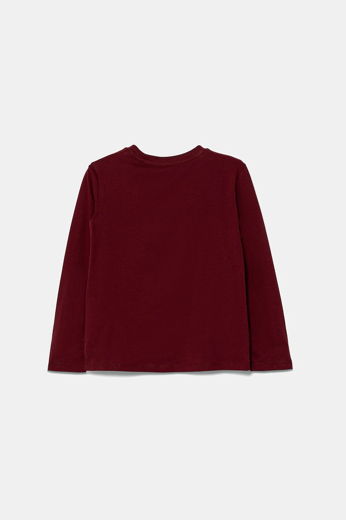 Guess longsleeve bawełniany dziecięcy N5YI23.K8HM4.9BYA bordowy AW25