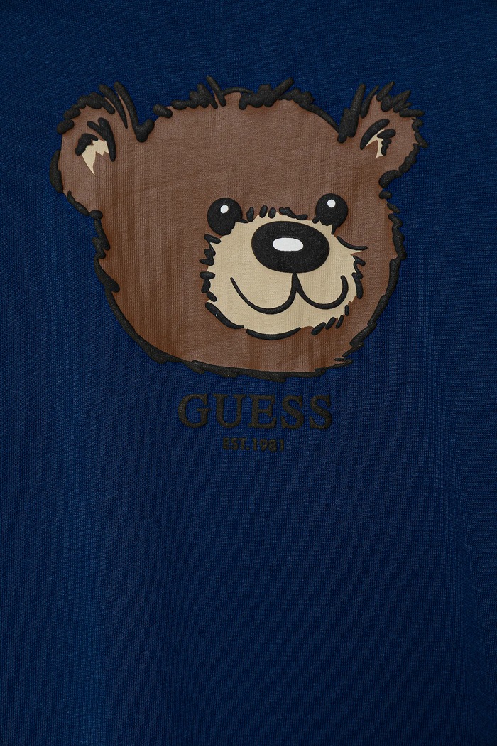 Chłopiec Guess longsleeve bawełniany dziecięcy N5YI25.K8HM4.9BYA niebieski