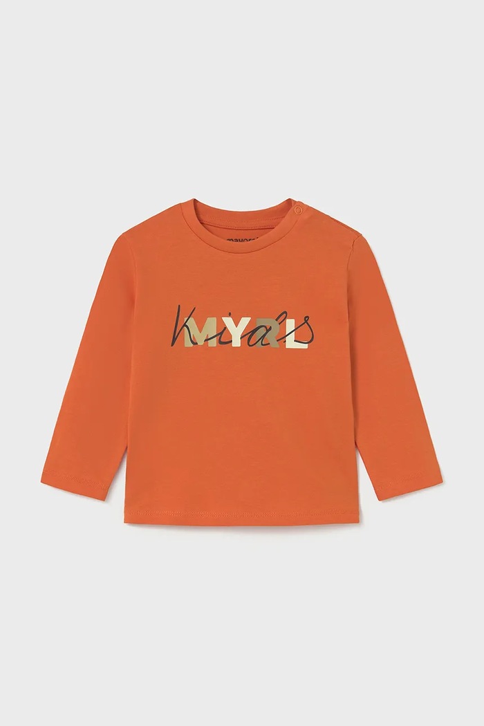 Mayoral Longsleeve bawełniany pomarańczowy 108.3D.Baby.9BYA