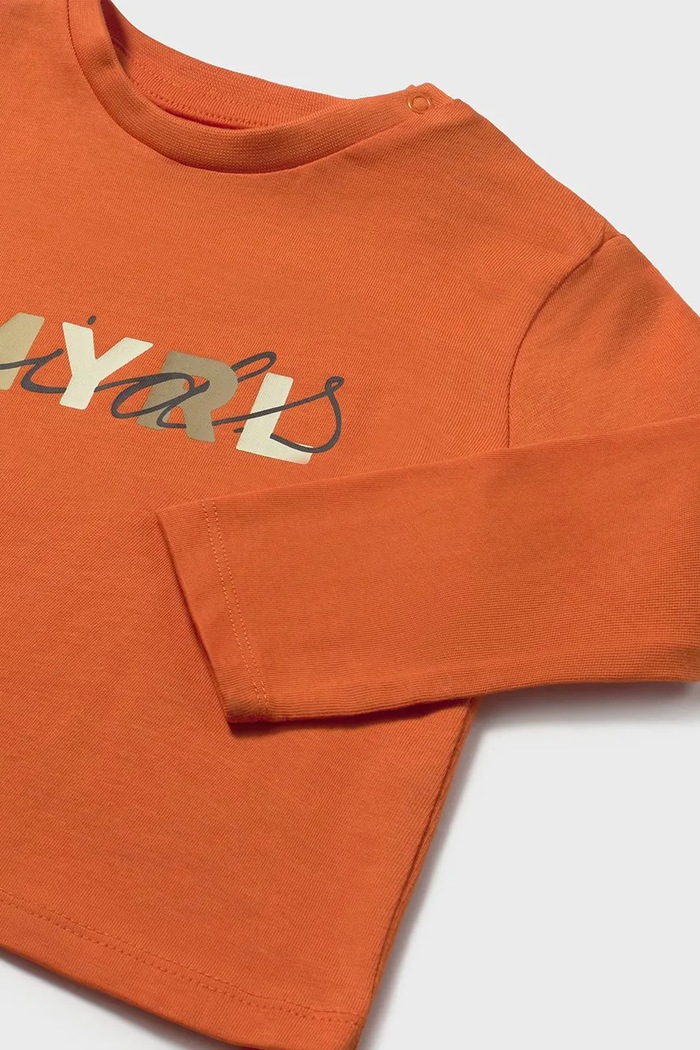 Chłopiec Mayoral Longsleeve bawełniany 108.3D.Baby.9BYA pomarańczowy