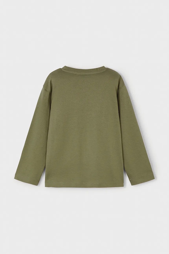 Mayoral longsleeve bawełniany 173.5C.Mini.9BYA zielony AW25