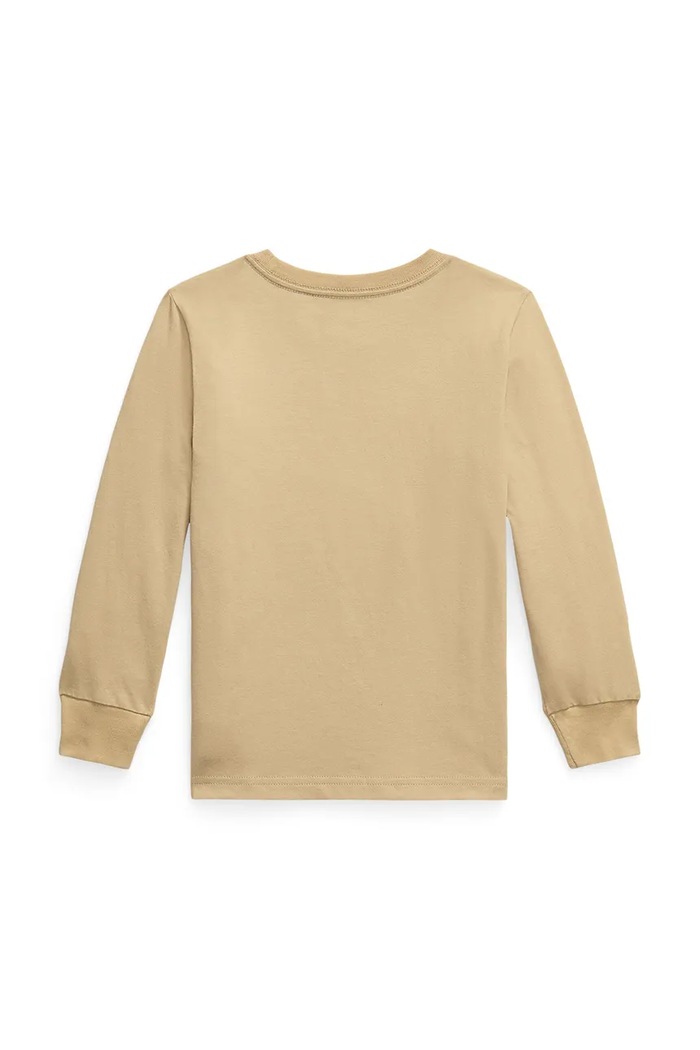 Βαμβακερή μπλούζα με μακριά μανίκια Polo Ralph Lauren 322854677097 μπεζ AW25