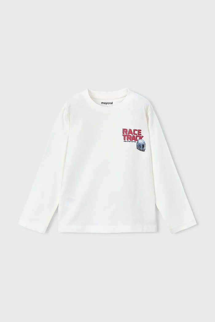 Mayoral longsleeve din bumbac pentru copii print bej 4084.5D.Mini.9BYA
