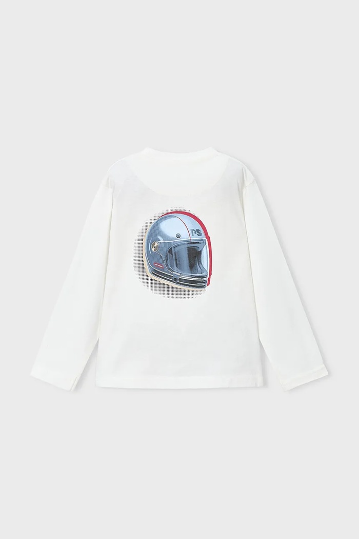 Mayoral longsleeve din bumbac pentru copii 4084.5D.Mini.9BYA bej AW25