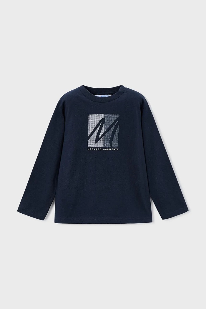 Mayoral longsleeve bawełniany dziecięcy nadruk granatowy 4086.5D.Mini.9BYA