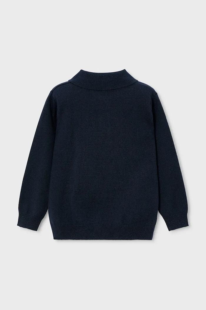 Detské polo tričko s prímesou vlny Mayoral 4122.5G.Mini.9BYA tmavomodrá AW25