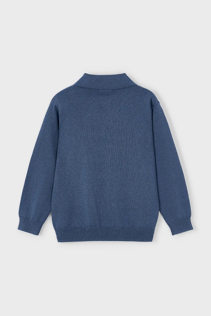 Detské polo tričko s prímesou vlny Mayoral 4122.5G.Mini.9BYA modrá AW25