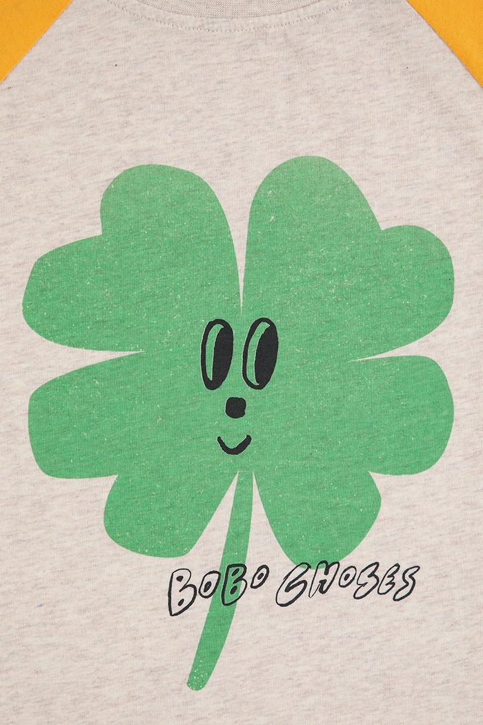 Chlapec Detské bavlnené tričko s dlhým rukávom Bobo Choses Lucky Clover 225AC018 sivá