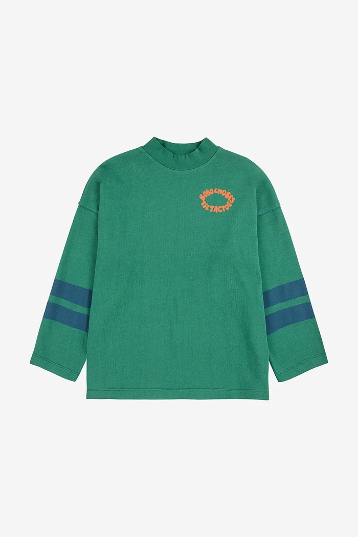 Bobo Choses longsleeve bawełniany dziecięcy Tic Tac Toe 225AC021 zielony AW25