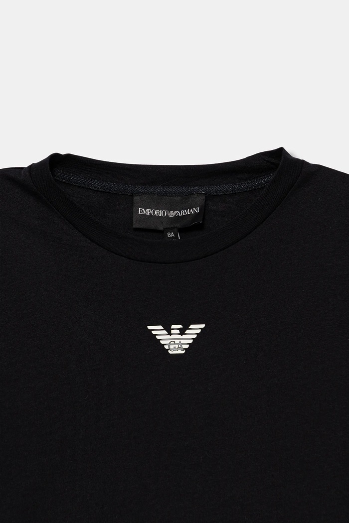CHLAPEC Dětské bavlněné tričko s dlouhým rukávem Emporio Armani EB000420.AF15013 námořnická modř