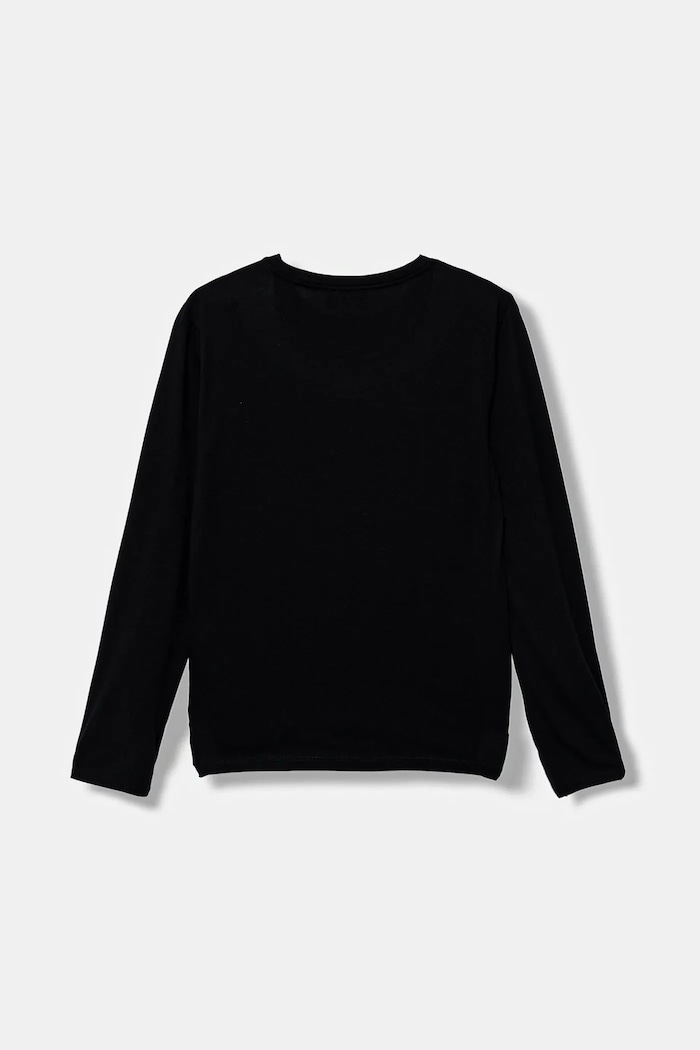 Emporio Armani longsleeve bawełniany dziecięcy EB000420.AF15013 granatowy SS26