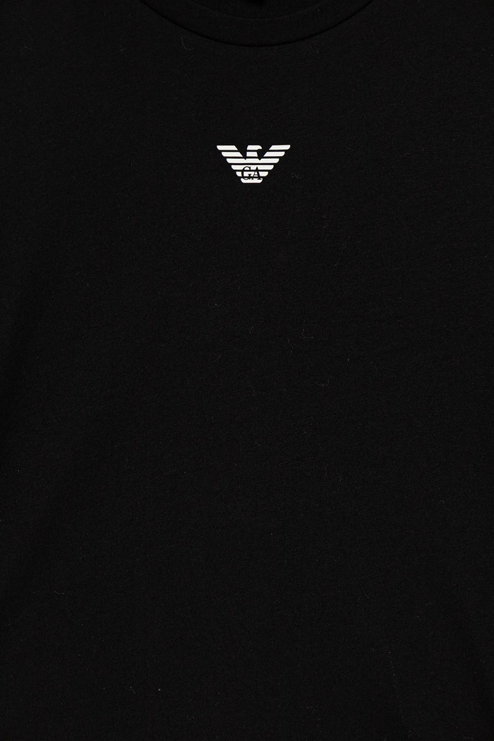 CHLAPEC Dětské bavlněné tričko s dlouhým rukávem Emporio Armani EB000420.AF15013 černá