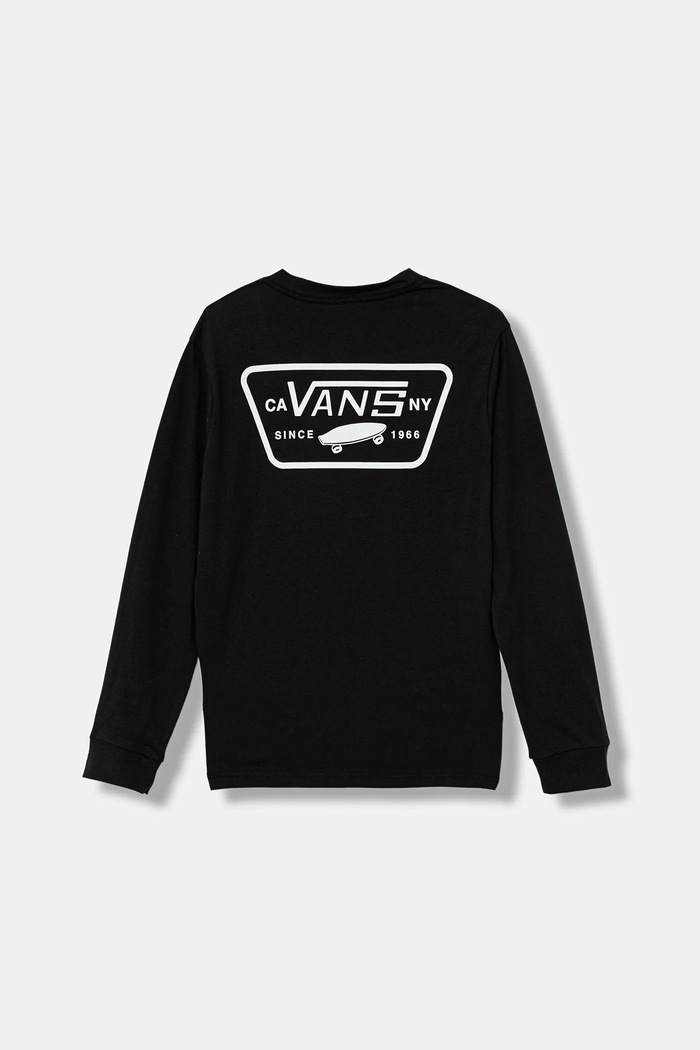 Bavlnené tričko s dlhým rukávom Vans Full Patch Back LS bavlna čierna VN000JCTBLK1