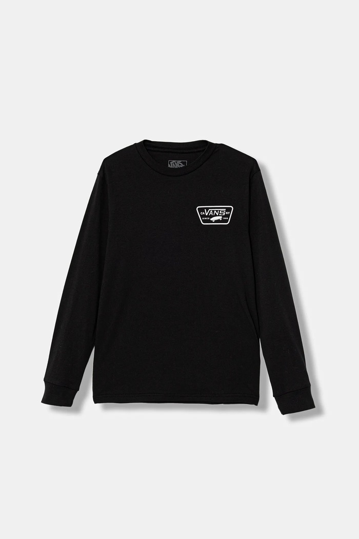 Bavlnené tričko s dlhým rukávom Vans Full Patch Back LS VN000JCTBLK1 čierna AW25