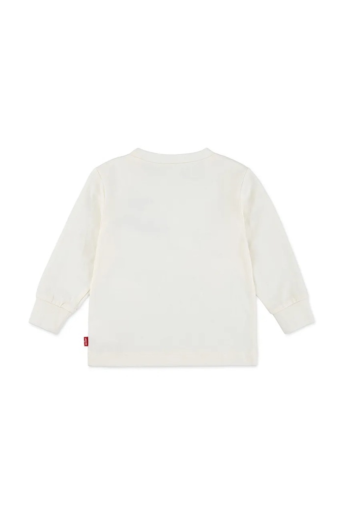 Levi's longsleeve bawełniany dziecięcy LEVI AND DOG IN CAR LS 6EP011 beżowy AW25