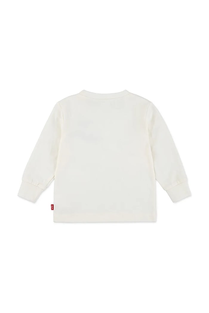 Levi's longsleeve bawełniany dziecięcy LEVI AND DOG IN CAR LS 6EP011 beżowy AW25