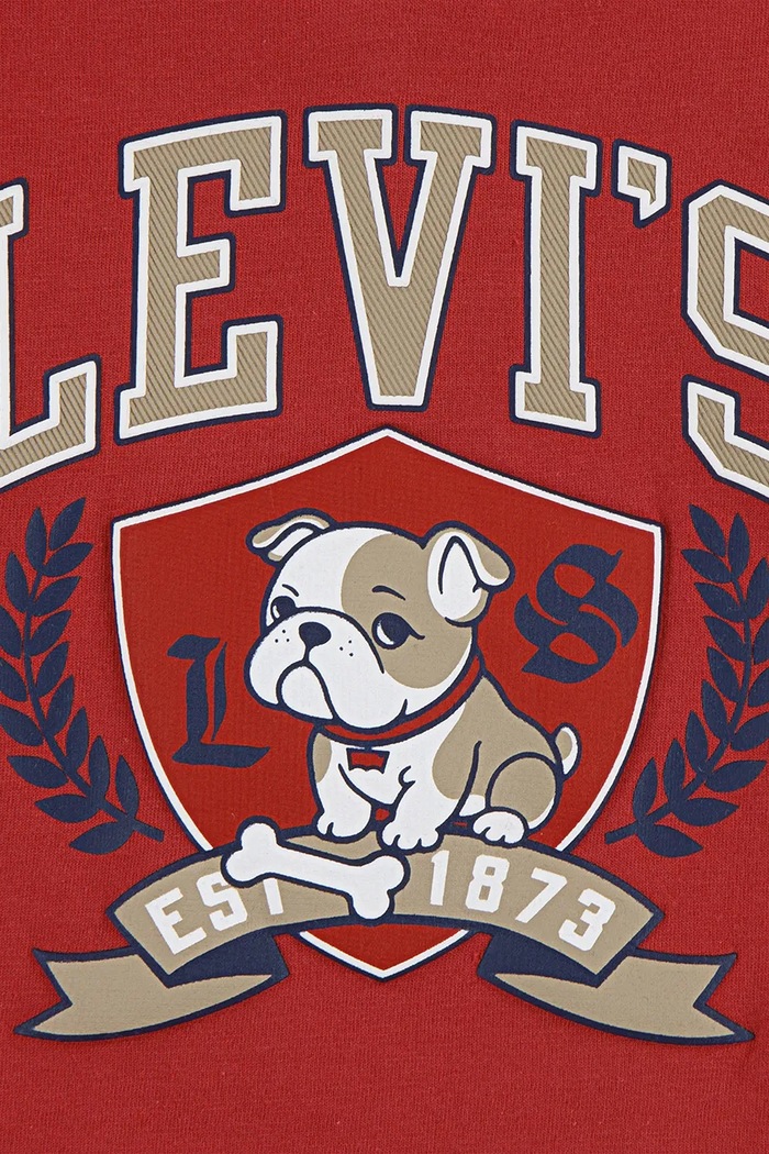 Детска блуза с дълги ръкави Levi's LOGO BULLDOG CREST TEE червен 6EP166