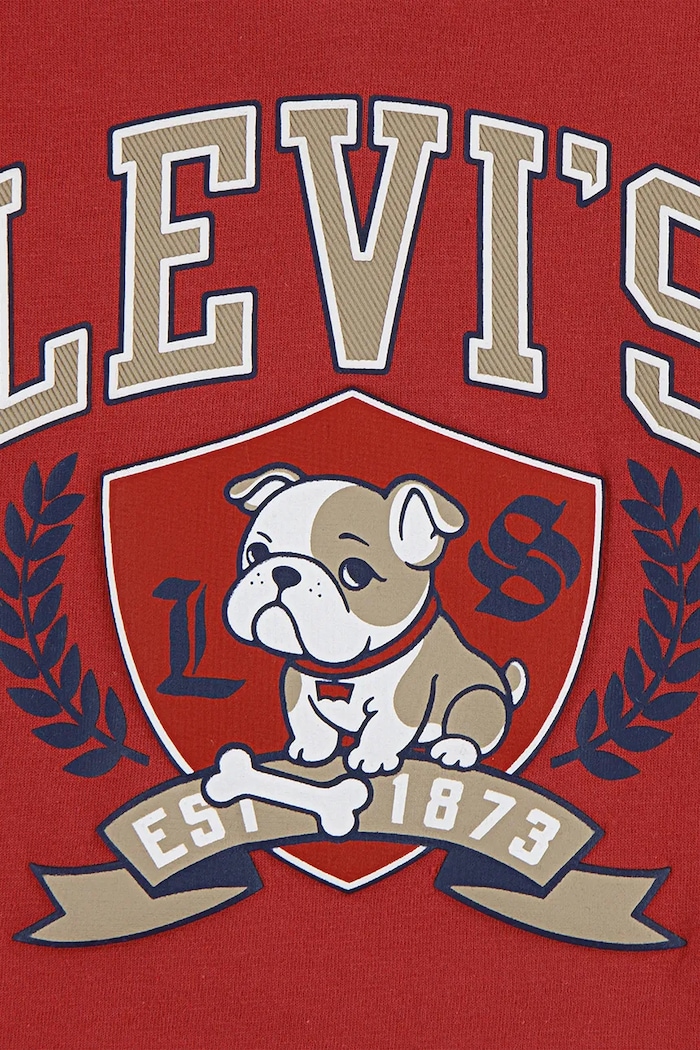 Детска блуза с дълги ръкави Levi's LOGO BULLDOG CREST TEE червен 6EP166