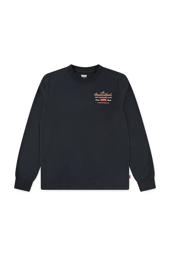 Levi's longsleeve dziecięcy LEGENDARY LS TEE aplikacja czarny 8EN715