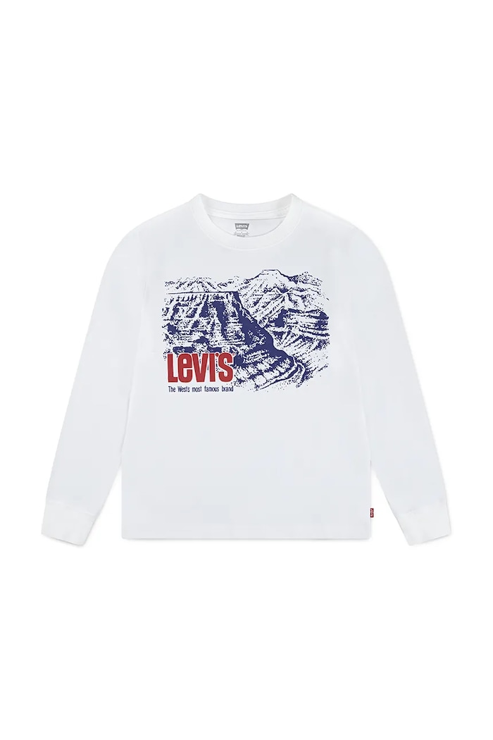 Levi's Longsleeve din bumbac pentru copii CANYON LS TEE bej 8EN992
