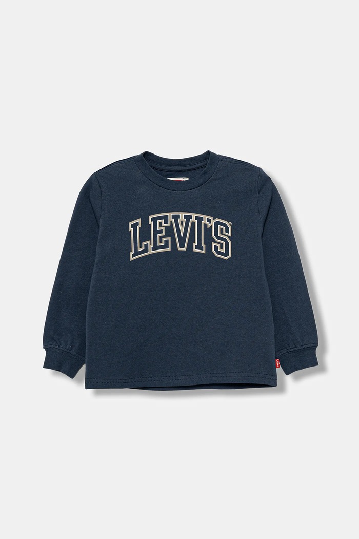 Levi's Longsleeve din bumbac pentru copii COLLEGIATE LS TEE bleumarin 8EP410