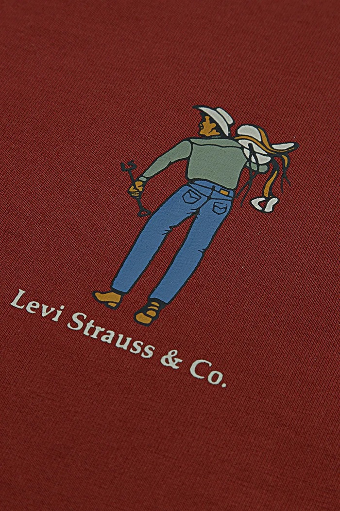 Băieți Levi's Longsleeve din bumbac pentru copii SADDLE MAN LS TEE 9EN714 burgundia