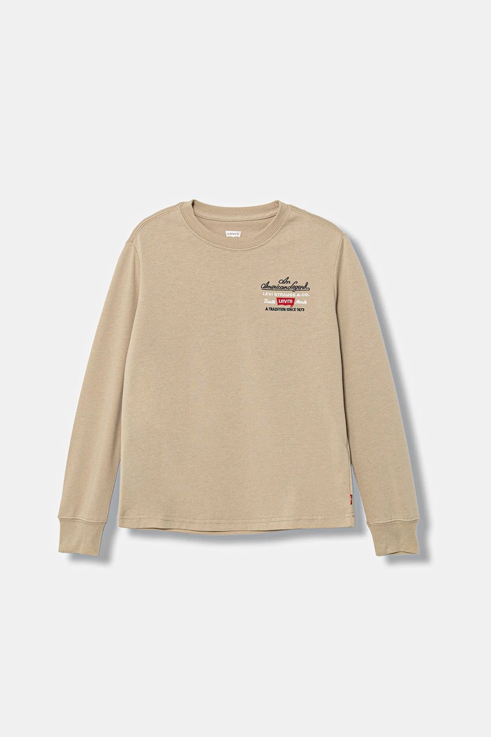 Detské tričko s dlhým rukávom Levi's LEGENDARY LS TEE okrúhly béžová 9EN715