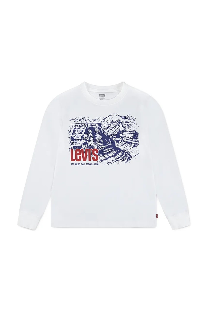 Levi's Longsleeve din bumbac pentru copii CANYON LS TEE bej 9EN992